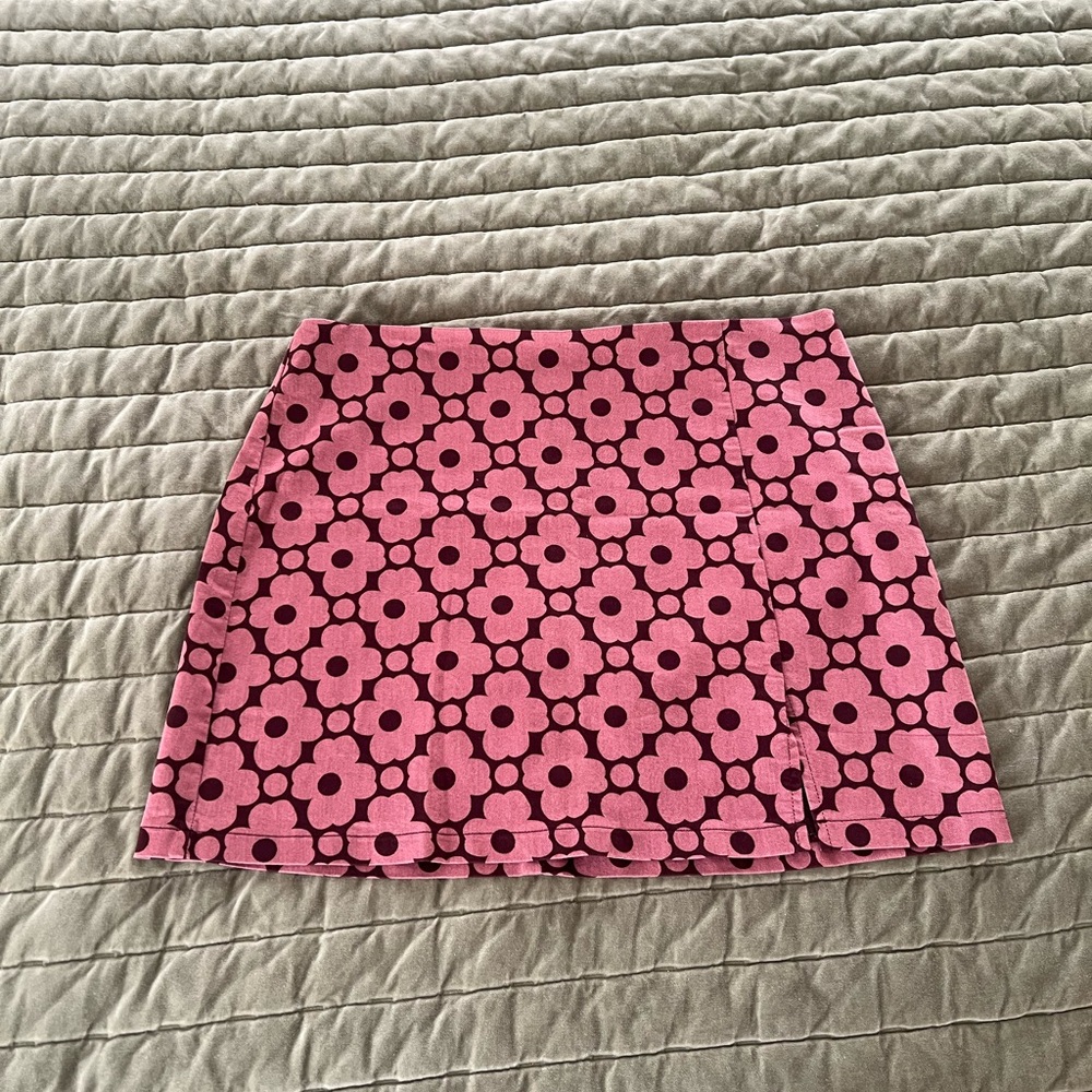 Urban Outfitters Pink Floral Mini Skirt